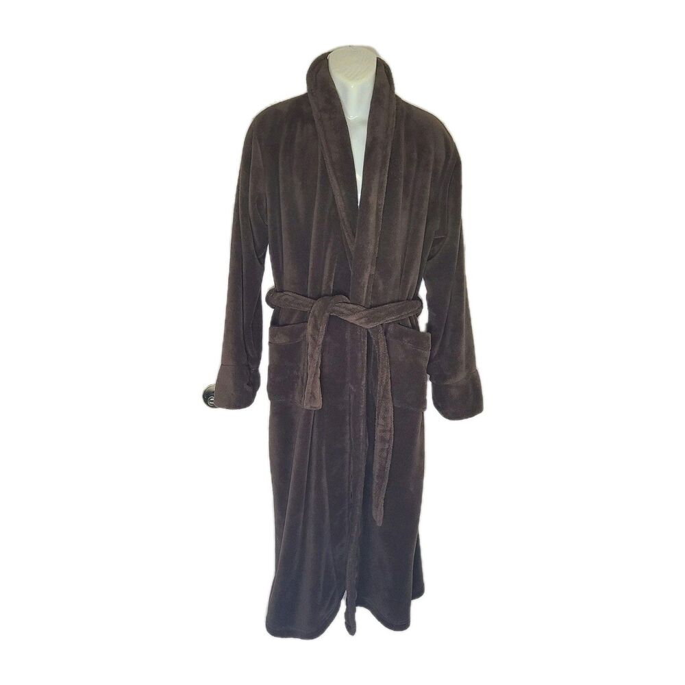 RH restoration hardware unisex sz M LUXURY PLUSH LONG ROBE chocolate brown